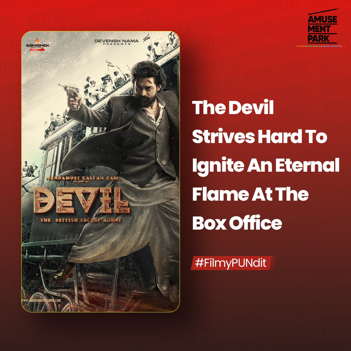 APEnt_'s tweet photo. Did the makers succeed in striking a deal with the 'Devil' at the box office? Did you like Kalyan Ram's action flick?
#DevilTheMovie #DevilReview #DevilTheBritishSecretAgent #NandamuriaKalyanRam #Nandamuri #APEnt #FilmyPUNdit #Tollywood #TeluguCinema #AmusementParkEntertainment https://t.co/hhuI8jcbrq
