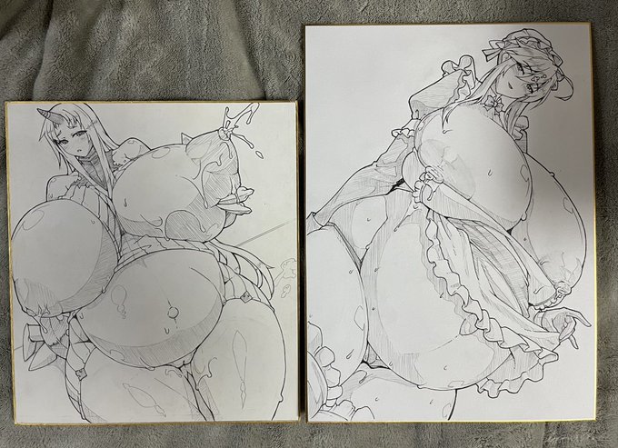 今回色紙を一般的な大色紙から、縦幅の長いF4色紙にしてみました。
より大きく描けるので今後もこっちになるかも 