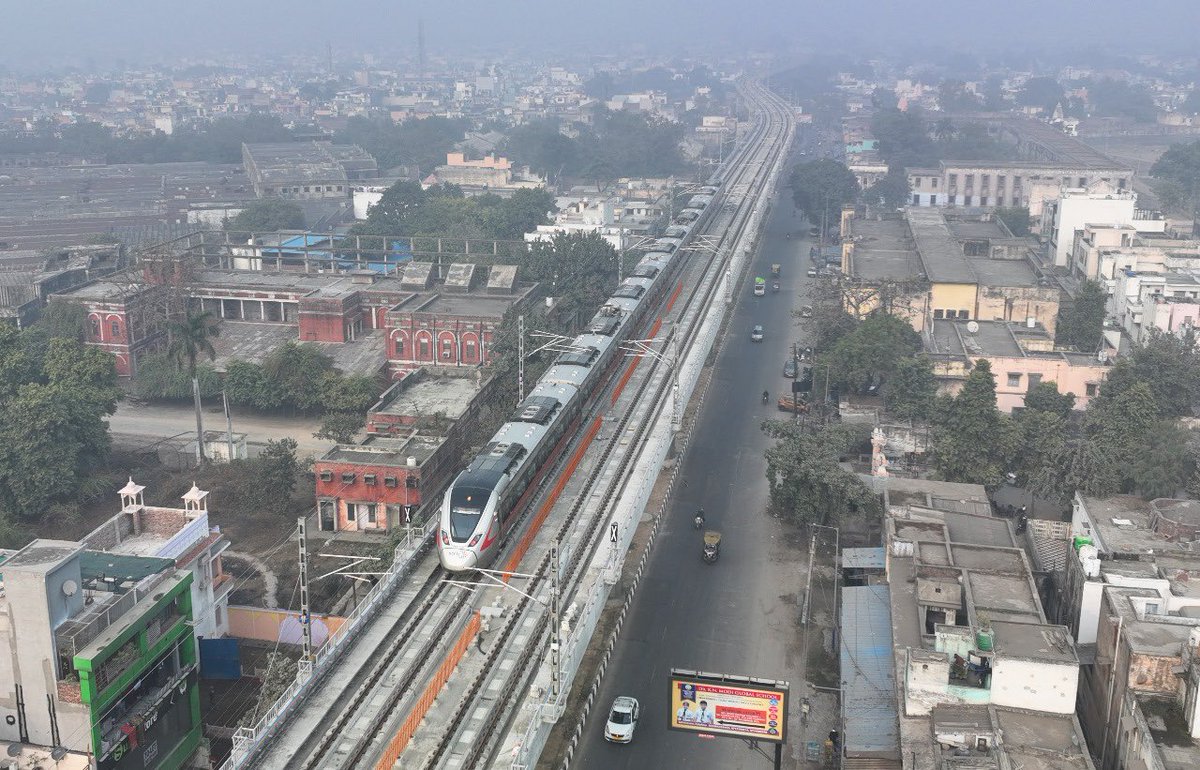 Even as PM Modi flags off Amrit Bharat and Vande Bharat trains from Ayodhya today, here’s another good news!

Namo Bharat trial run extended to Meerut South ~ for the first time Rapid Rail reached Meerut yesterday

Expected opening ~ March 2024

With this, 42 km RRTS section will