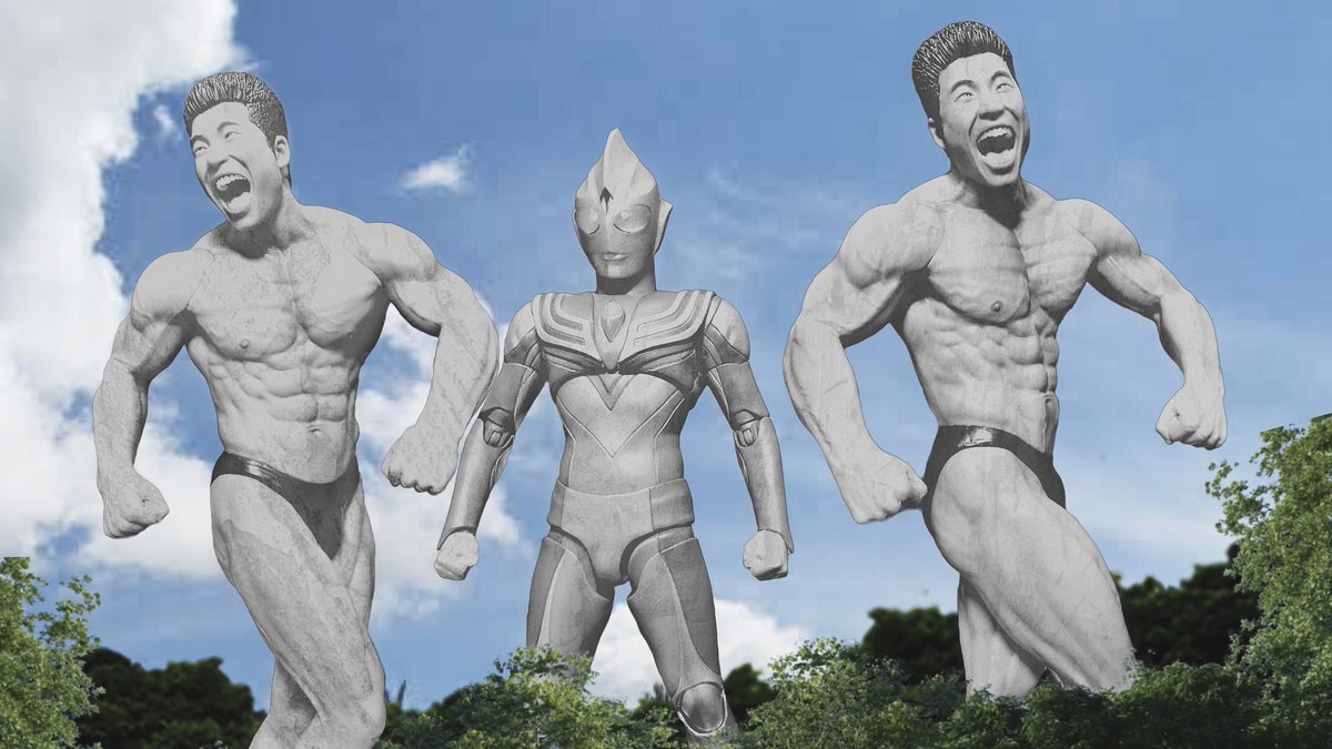 ends__photo's tweet photo. 両脇の圧がすごいティガの像

#ウルトラマンティガ
#なかやまきんに君 https://t.co/bczJxFm5fW