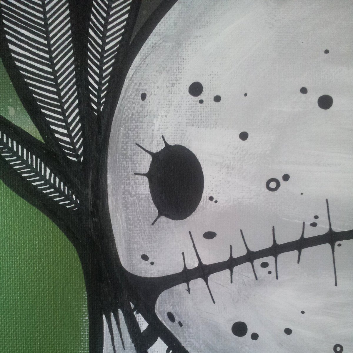 Korporate's tweet image. Vintage Korpworm on a large canvas. I haven’t drawn/painted anything big for an age. #korpworm #posca