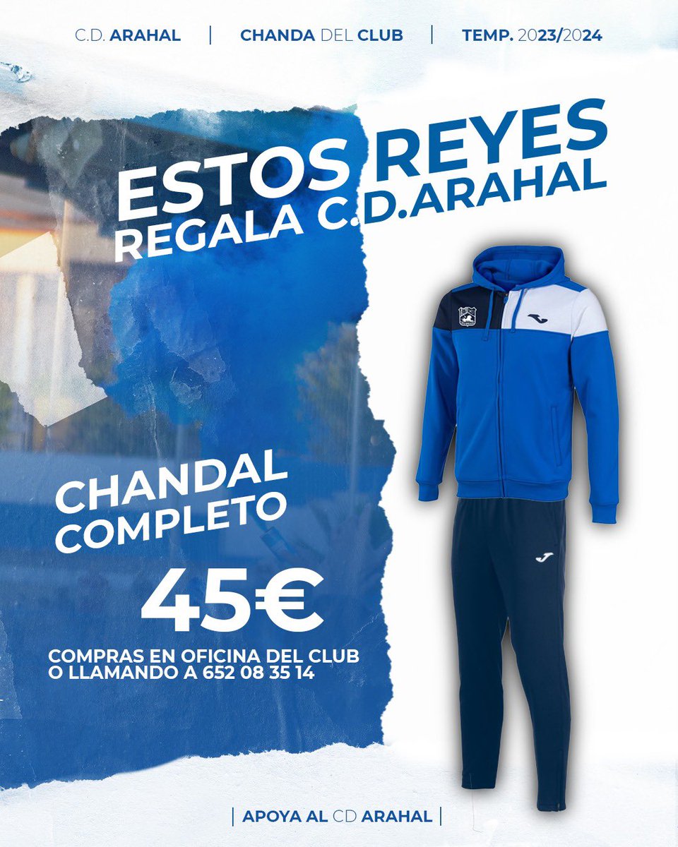 ESTÁS NAVIDADES REGALA C.D.ARAHAL

Desde el club ponemos a disposición la venta de nuestro CHÁNDAL oficial tras la primera parte de la temporada
