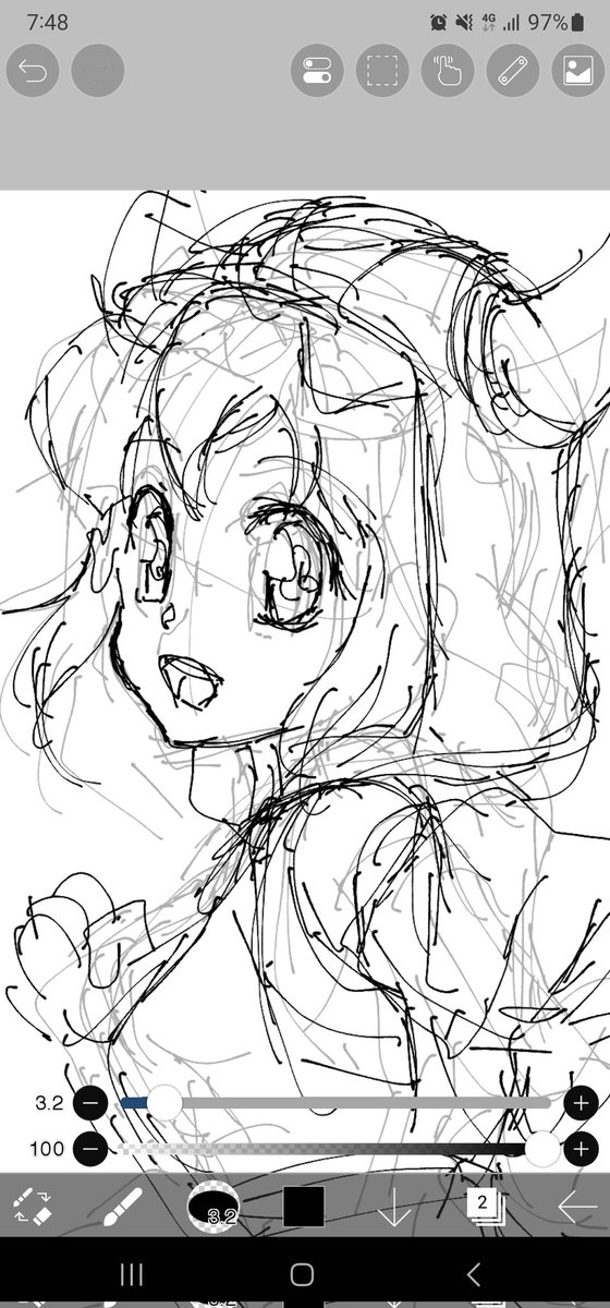 頑張って描き納め描いてる 
