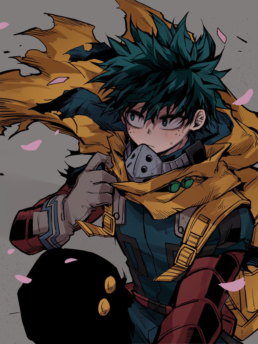 bakugou katsuki ,midoriya izuku multiple boys 2boys male focus freckles yellow cape green hair spiked hair  illustration images