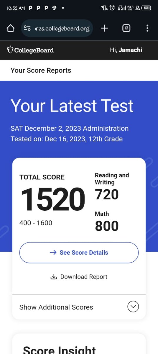 ifeanyiezeogu's tweet photo. Jamachi Osuji, a 16 year old boy who made an outstanding Result of 339 in JAMB 2023 has Smashed USA SAT(Scholastic Assessment Test) with a score of 1520/1600.

A Leading University in the USA has extended a hand to Him for studies. He is an Epitome of hard work and intelligence https://t.co/zOczrb6Mgb