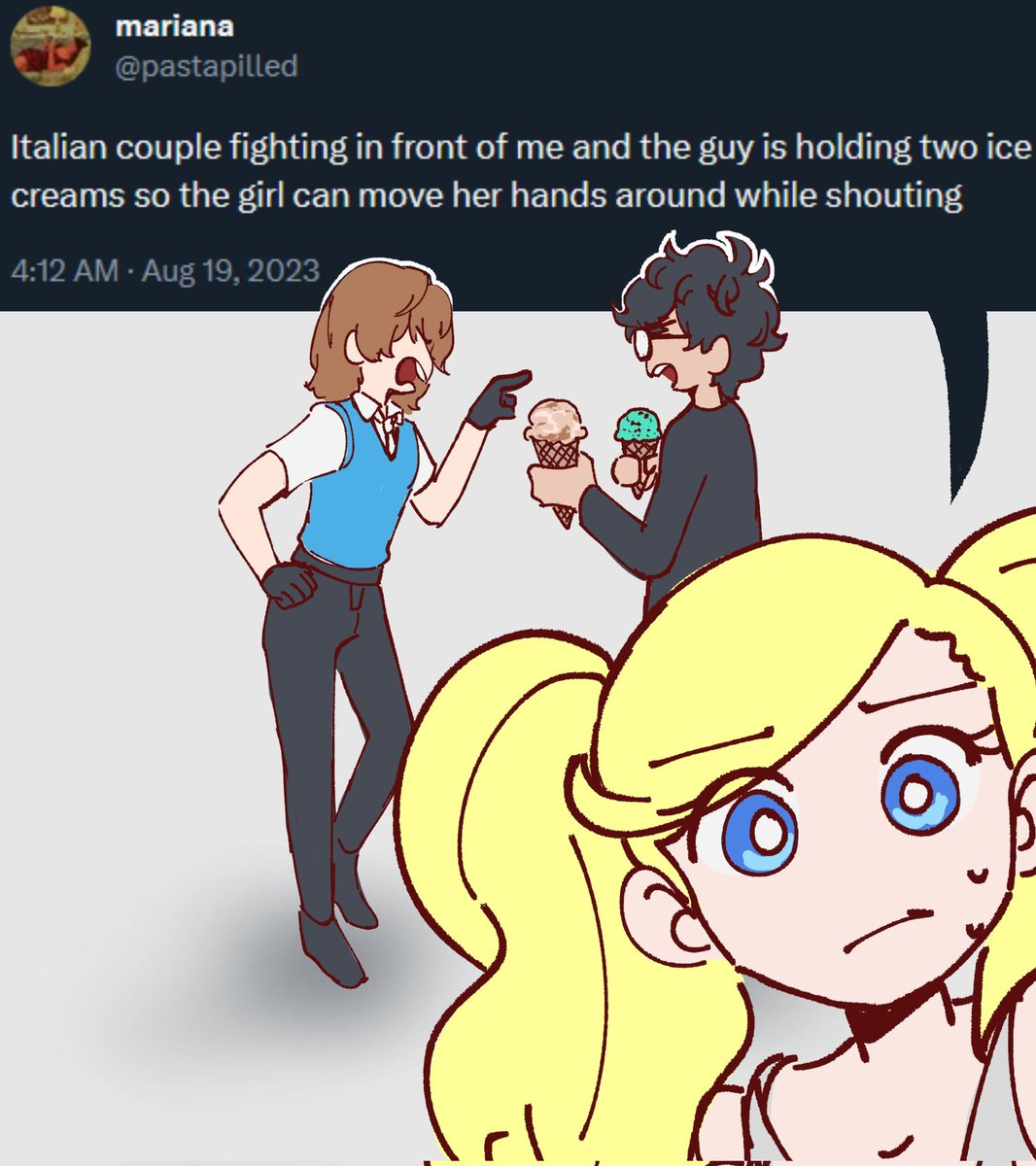 queuerious's tweet photo. i thought it was one of my aa au arts but its actually italian couple shuake https://t.co/KrpOLzXv4K