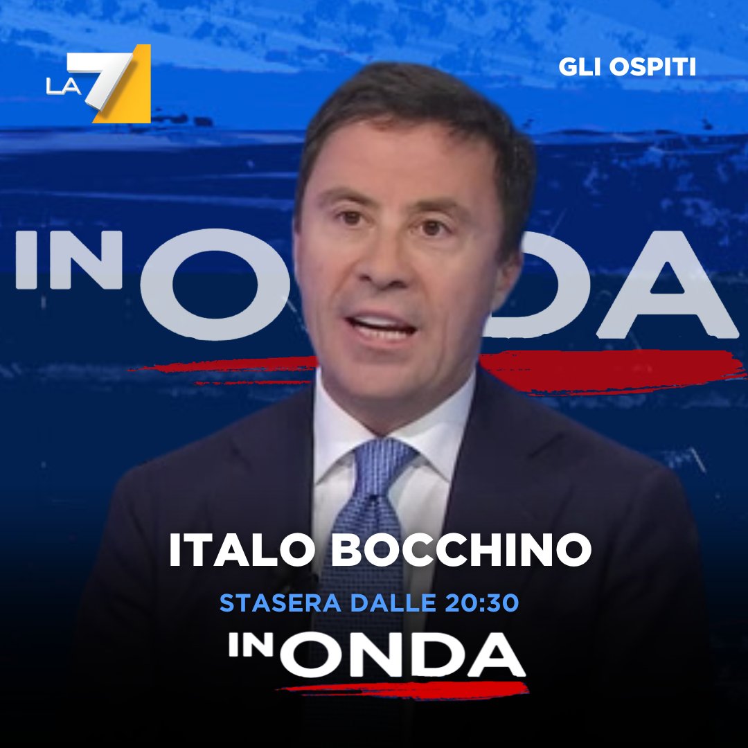 Anche oggi siamo #InOnda. Ci vediamo dalle 20:30 su @La7tv insieme a @mariannaaprile, @lucatelese ed i loro ospiti: @la_kuzzo, @Italo_Bocchino e Piercamillo Davigo