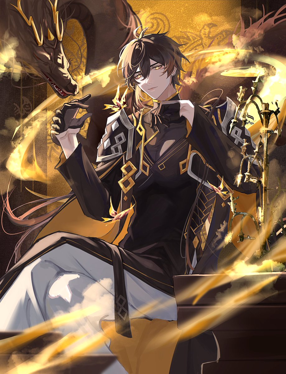 WW__white_wolf's tweet image. #鍾離生誕祭2023 #zhongli  Happy birthday~