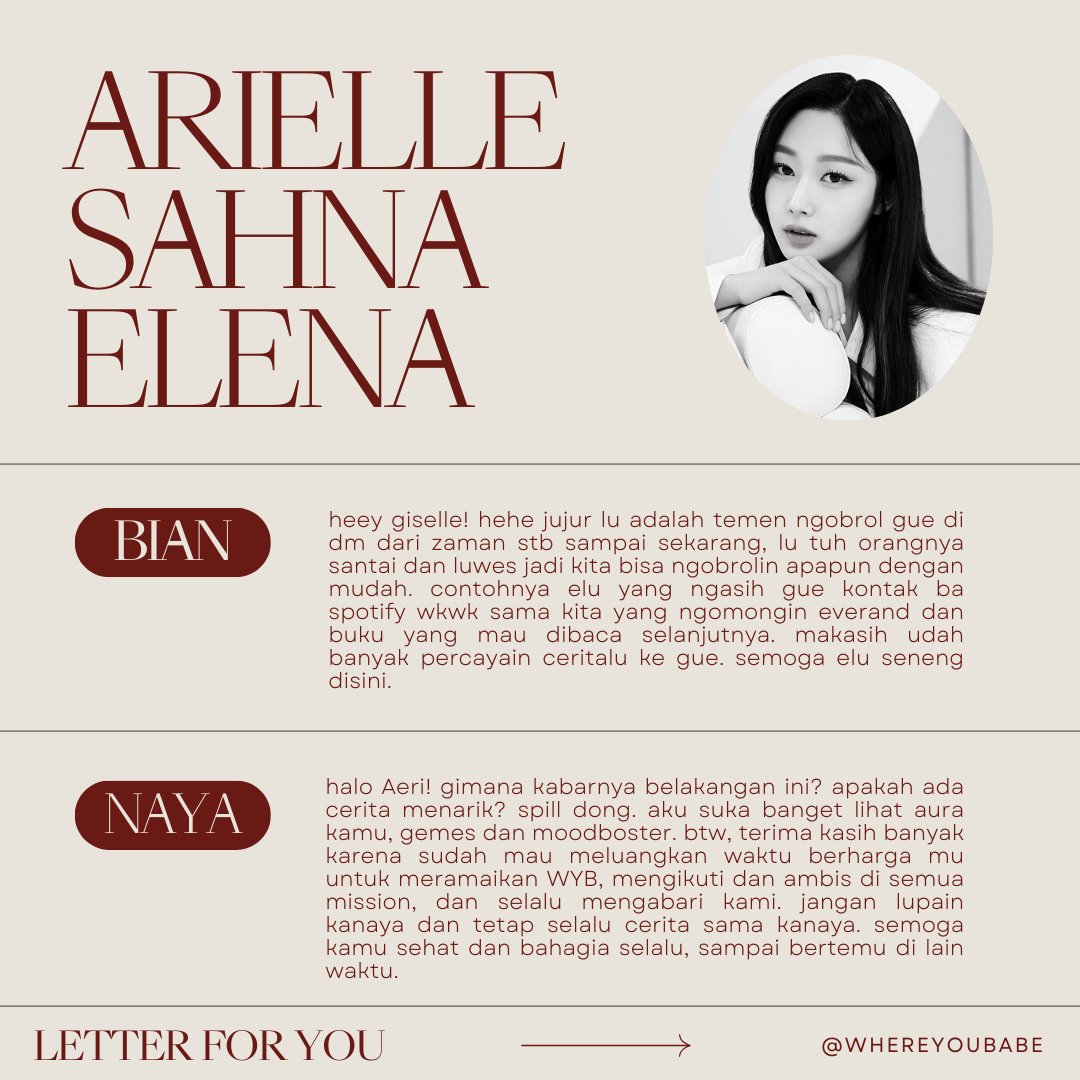 How sweet 🥺 <a href="/WhereYouBabe/">WYB.</a> <a href="/DOMWYB/">Abian.</a>
Thankyou for being a good caretakers ever! Really so proud of you and im happy be a part here.. Stay healty and happy always! Bian Yaya jangan bosen2 kalo aku ajak ngobrol