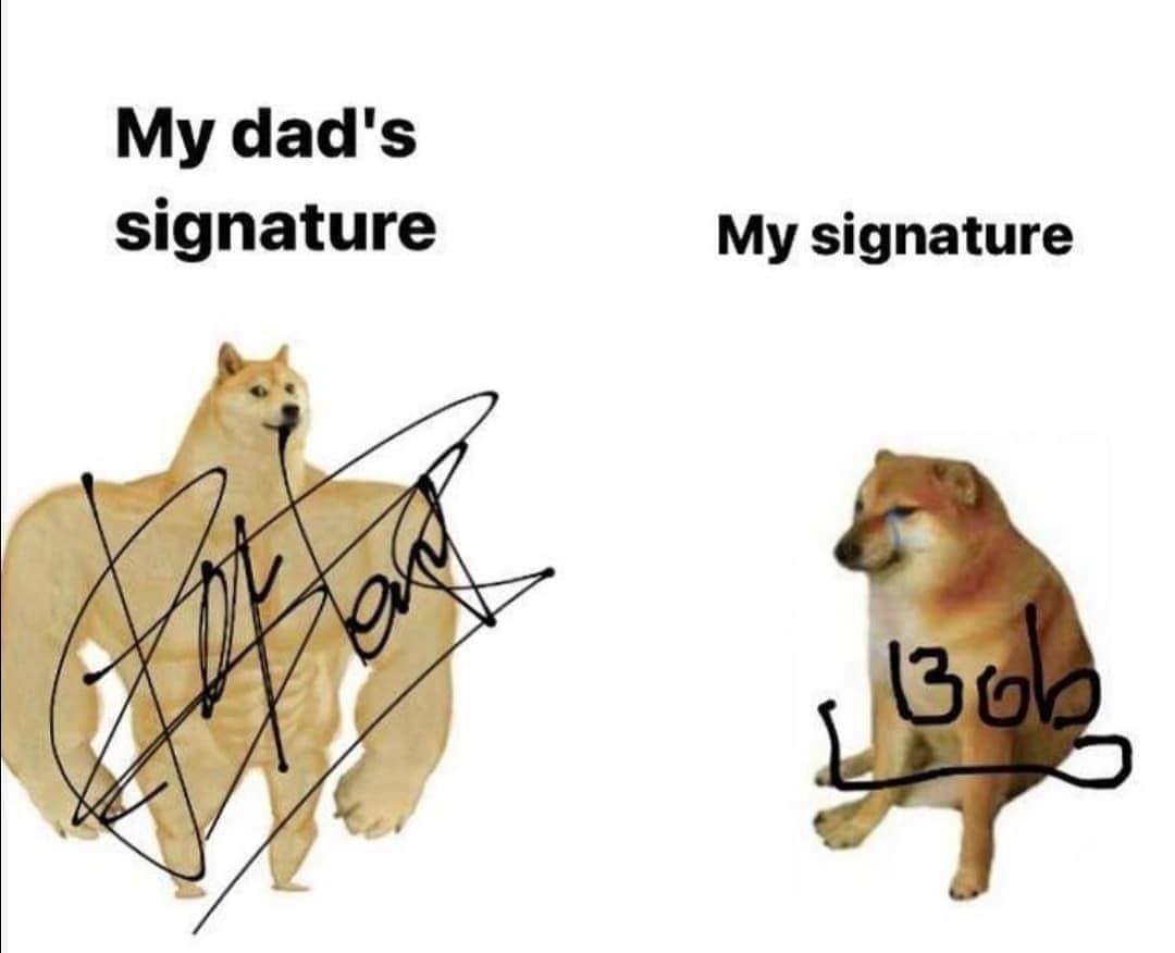 anjaneman's tweet photo. Why, as a man, is your signature not an unrecognizable scribble? https://t.co/DoJar5xRtc