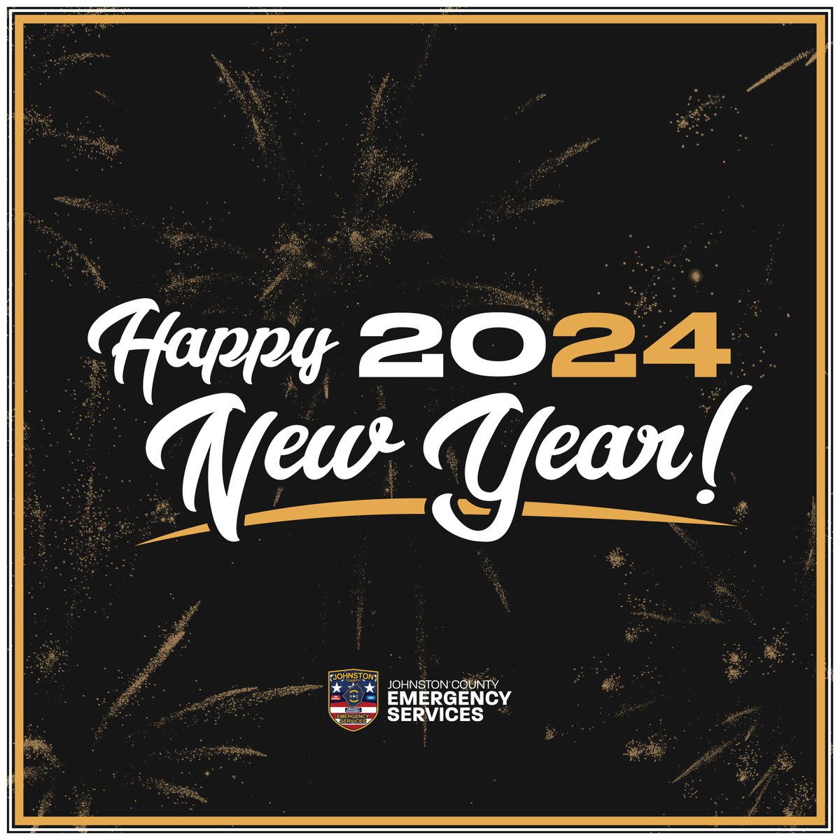 JoCoEmerServ's tweet photo. Happy New Years from Johnston County Emergency Services! Remember to be safe and responsible while you are having fun!
#JoCoReady #JoCo #NewYears #NewYearsEve #2024 @jocogovnc https://t.co/oK0eMkUCmv