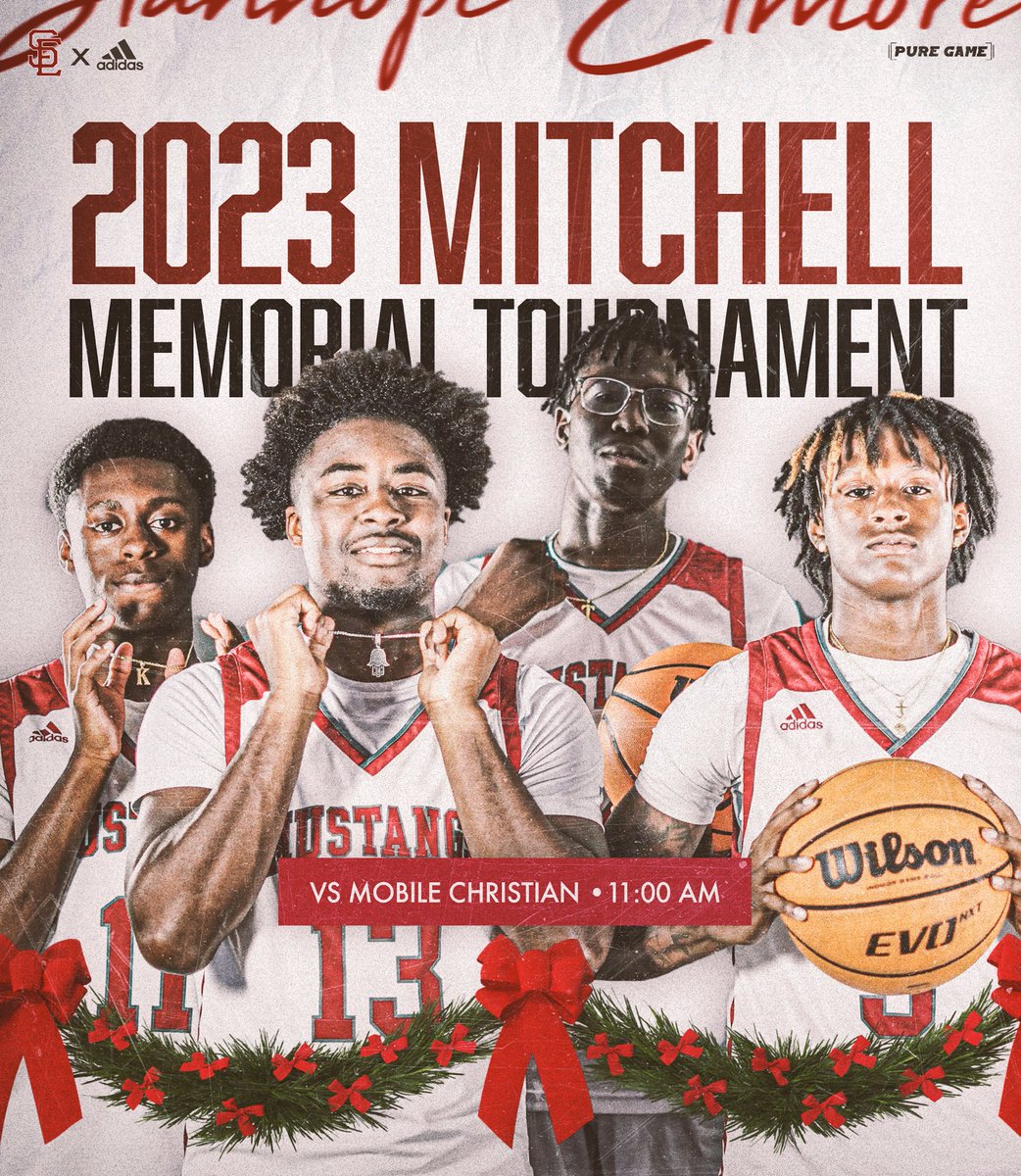 🏀GAMEDAY🏀
Game 17

Stanhope Elmore
🆚 Mobile Christian 
2023 Mitchell Memorial Tournament
📍Mobile, AL 
⏰ 11:00 AM 
🎟 GoFan/ 💴