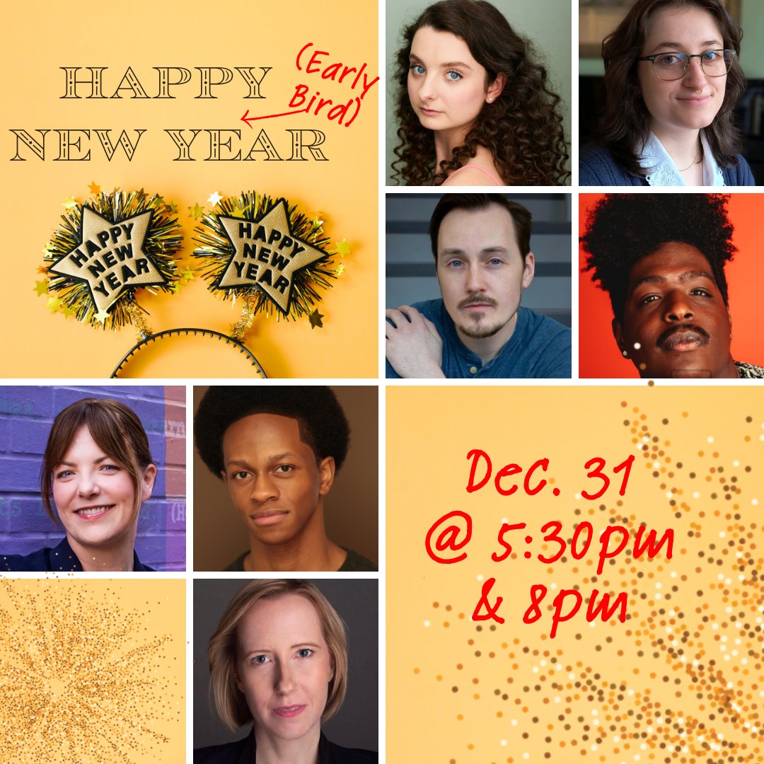 There are just 9 tickets left for HAPPY (EARLY BIRD) NEW YEAR tomorrow at 8pm — 5:30 is sold out! Join us for a party featuring food, drink, short festive plays, live music, and more. Visit tinydynamite.org for tickets and info!