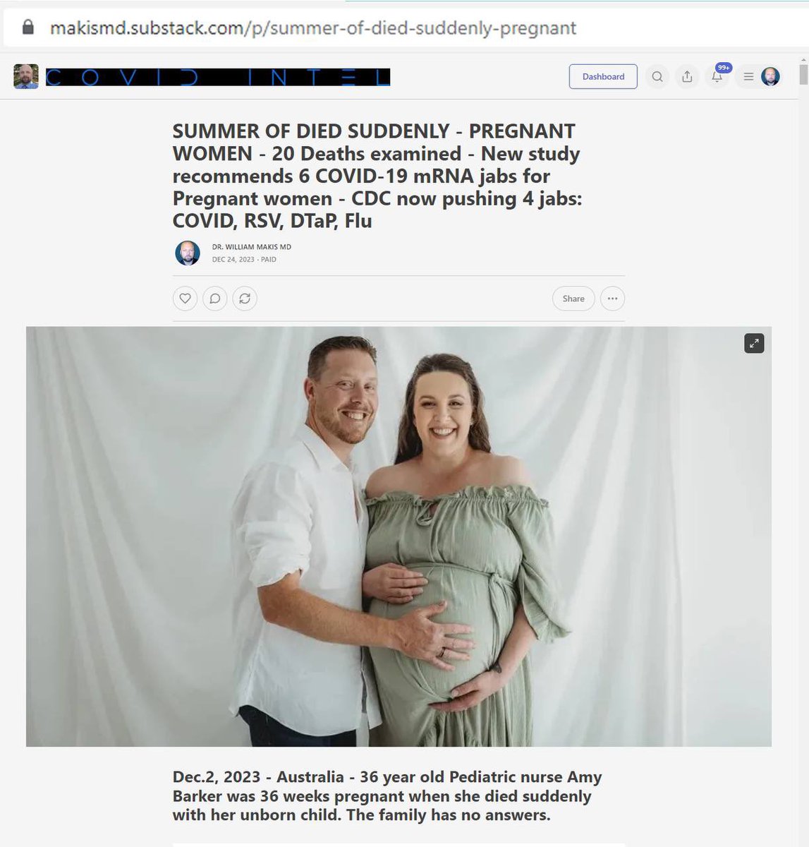 Recent BMJ Investigation shows Pfizer has been found putting pregnant women and preborn children at risk, this time with trials for an RSV vaccine.”

"Pfizer failed to alert pregnant women participating in its own RSV vaccine trials about trials for a similar vaccine by