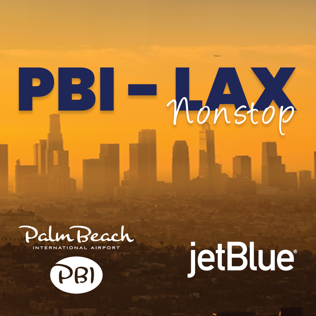 Welcome to Los Angeles!  ⭐ 🌊 🎥 Fly directly from PBI to LAX with JetBlue. Book your trip to the golden coast today! 

#FlyPBI #Florida #LA #LAX #California #DirectFlights #JetBlue