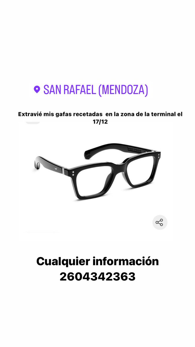 PEDIDO ESPECIAL, si pueden darle RT se los agradezco. Sin gafas de receta especial.