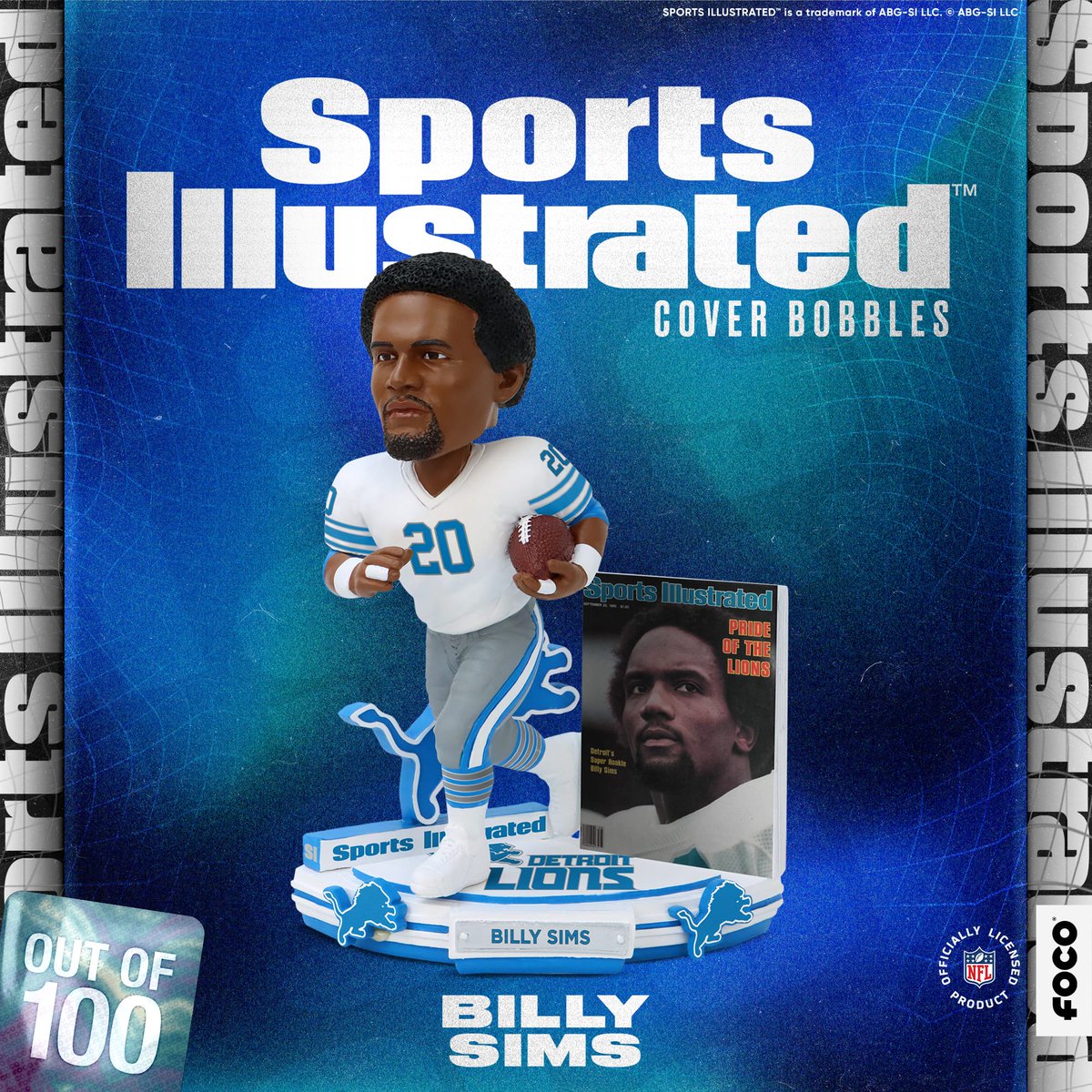focobobbles's tweet image. Pride of the #Lions! 🦁 #BillySims @SINow Cover 🏈 

#NFL #football #DET #DetroitLions #OnePride