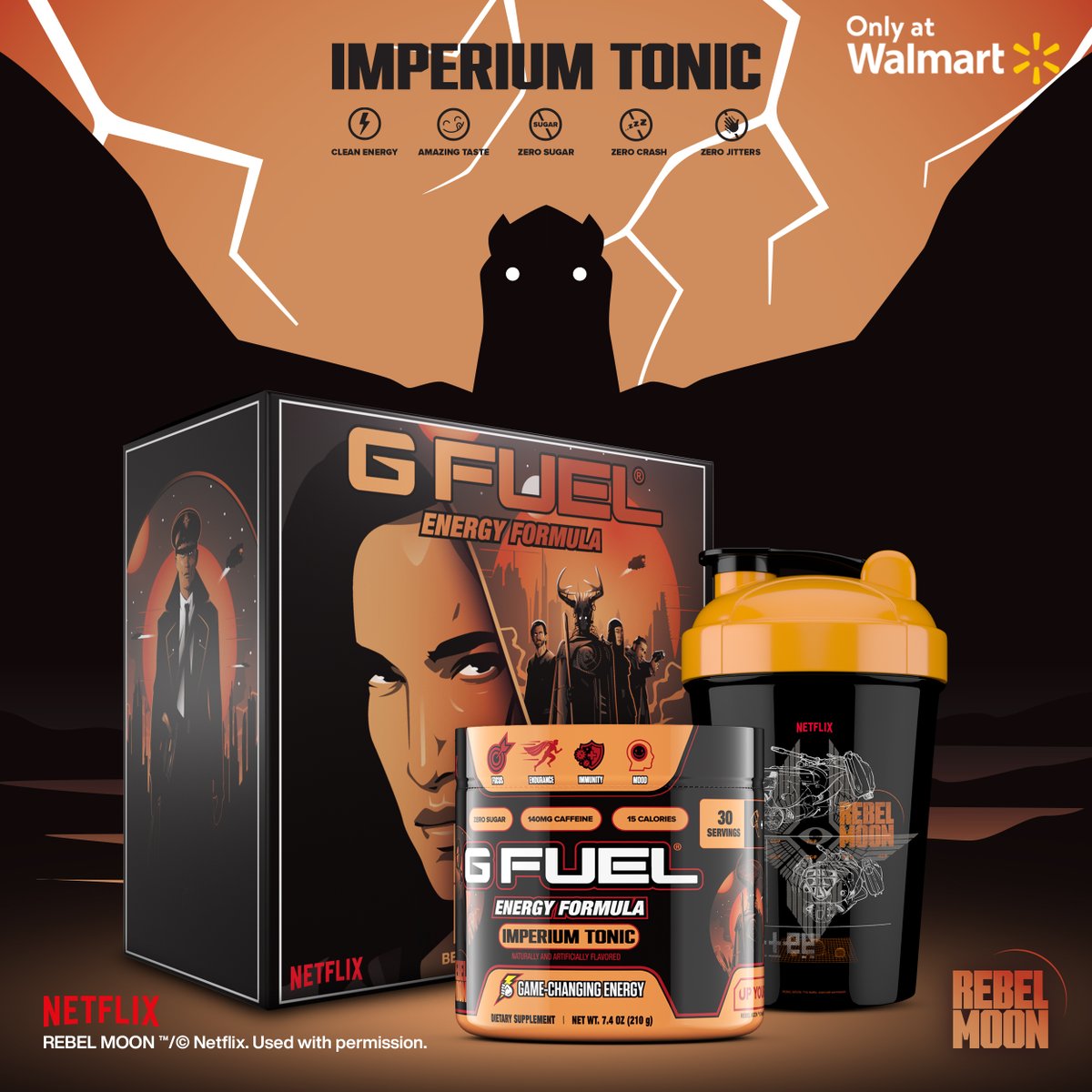GFuelEnergy's tweet photo. 🧡 𝐑𝐓 + 𝐅𝐎𝐋𝐋𝐎𝐖 to WIN a @Walmart EXCLUSIVE #RebelMoon X #GFUEL "𝐈𝐌𝐏𝐄𝐑𝐈𝐔𝐌 𝐓𝐎𝐍𝐈𝐂" COLLECTOR'S BOX! 2 winners picked next week!

🛒 𝐆𝐄𝐓 𝐘𝐎𝐔𝐑𝐒: https://t.co/LnLaNwMRzH https://t.co/0D0LDFrboC