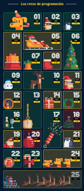 karlos_vass's tweet image. ¡He completado TODOS los desafíos del #AdventJS 🎄 de @midudev, gracias por el aporte a la comunidad!

Repo: github.com/karlosvas/adve…

¿Te atreves a poner a prueba tu nivel de JavaScript 🔥?
¡Te reto a superarlo ⇩! adventjs.dev/es/challenges/…