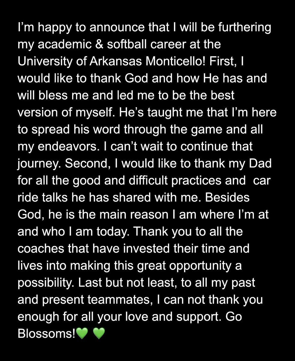 I can’t wait for these next 4 years. Go Blossoms💚 <a href="/Coach_Lem_UAM/">Kyle Lem</a> <a href="/UAMSoftball/">Blossoms Softball</a>