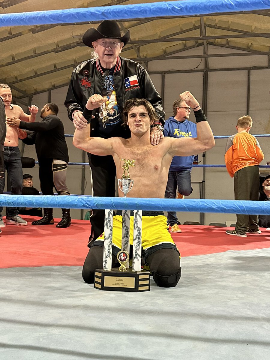 Amazing to see @CurtRobinsonPro back in the ring.  Winning 3 matches to become the 1st winner in the 1st ever Funk Legacy Tournament last night.  What a legend <a href="/fuanku/">Dory Funk Jr.</a>.  So happy for my boy!!!  First winner and many more to come!