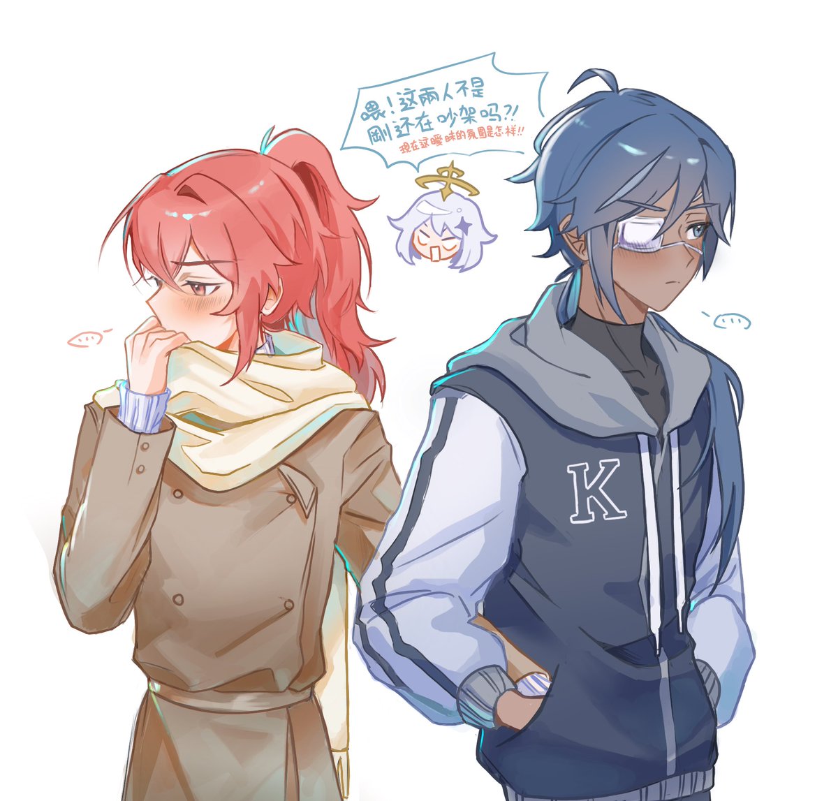 #kaeluc
Paimon: 
Weren't they just quarreling?
And what is the atmosphere now!?