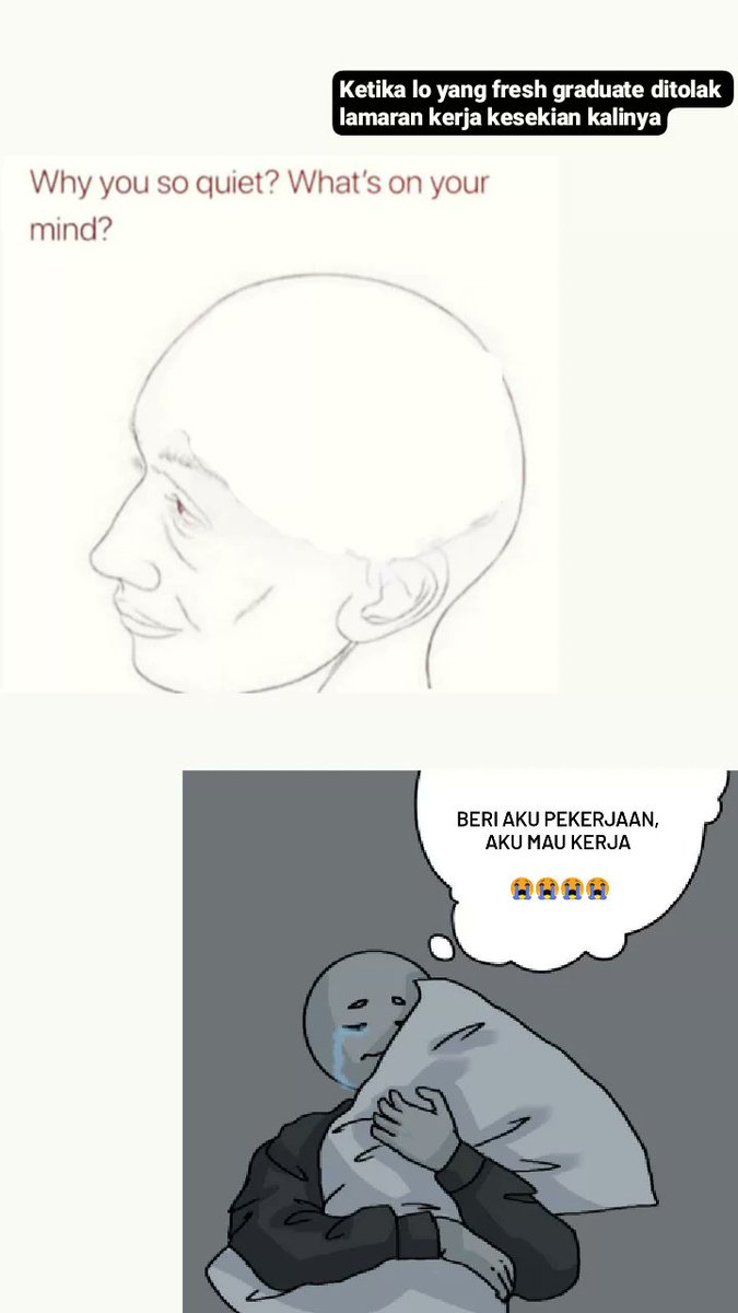 siswahub's tweet image. [Ketika Lo yang fresh Graduate Ditolak Lamaran Kerja Kesekian Kalinya]

Hallo Sobhub!!🤩🤩

Siapa disini yang fresh graduate dan ditolak lamaran pekerjaannya?

Sobhub harus tetap optimis dan terus kembangkan keterampilan serta pengalaman Sobhub.

#freshgraduate #lamarankerja