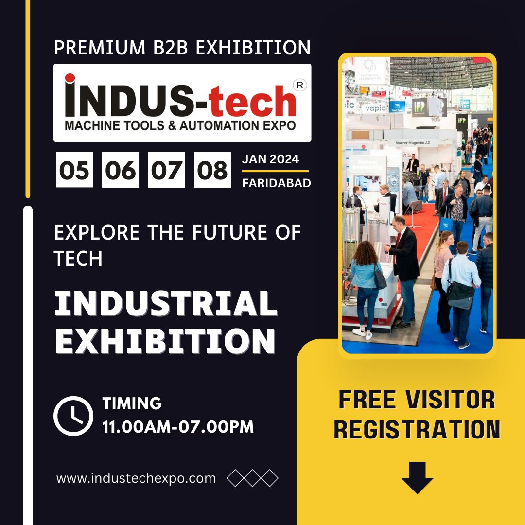 IndustechExpo's tweet image. Step into the future at INDUS Tech Expo 2024 – where excellence meets innovation in Machines and Automation! Join us from January 5th to 8th at Faridabad.
Click For Reg. - exporegistration.in/industechexpo-…
.
.
#TechInnovation #FutureTech #INDUSTech #EngineeringExcellence #FaridabadEvents