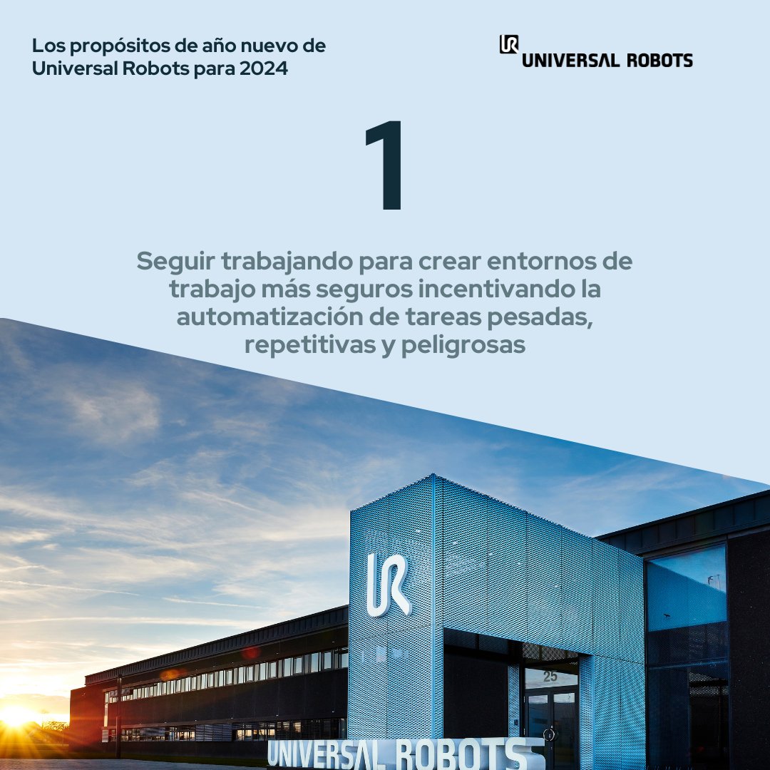 UR_Iberia's tweet photo. Encaramos un nuevo año y es momento de los buenos propósitos. En #UR lo tenemos claro: En 2024 seguiremos trabajando para mejorar las condiciones de trabajo en la #industria, ayudando a las empresas a mejorar su productividad y promoviendo la automatización para todos. https://t.co/bDOActy26k