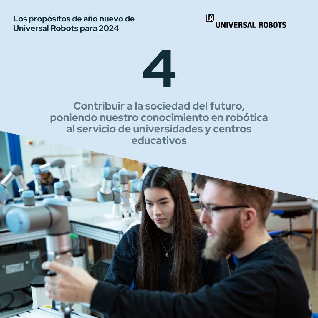 UR_Iberia's tweet photo. Encaramos un nuevo año y es momento de los buenos propósitos. En #UR lo tenemos claro: En 2024 seguiremos trabajando para mejorar las condiciones de trabajo en la #industria, ayudando a las empresas a mejorar su productividad y promoviendo la automatización para todos. https://t.co/bDOActy26k