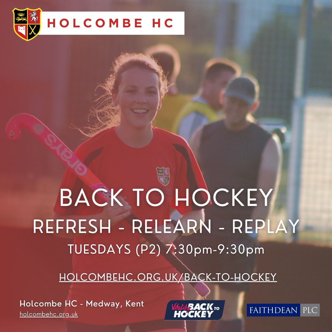 HolcombeHC's tweet photo. Looking to return to hockey or pick up a new sport as part of your New Years' resolutions? Why not come along to our first Back To Hockey session of 2024 on Tuesday? #IncredibleHolcs #BackToHockey #B2H
@EnglandHockey @SE_HockeyUK https://t.co/R0EWJqa7WM