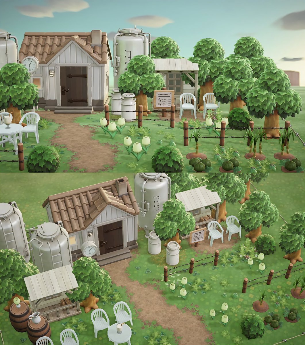 55クリエイト で作った牛乳屋さんをそのまま使ってお庭に