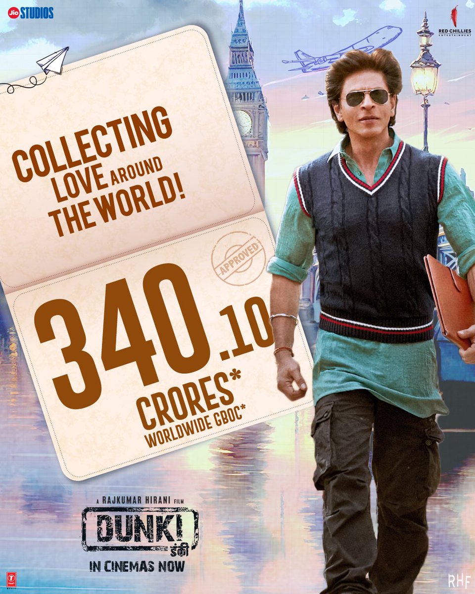 RedChilliesEnt's tweet photo. This is your love... working its magic at the Box Office! 💫🎉

Book your tickets right away!
https://t.co/DIjTgPqdOa

Watch #Dunki - In Cinemas Now! https://t.co/5YT0pBBlbA