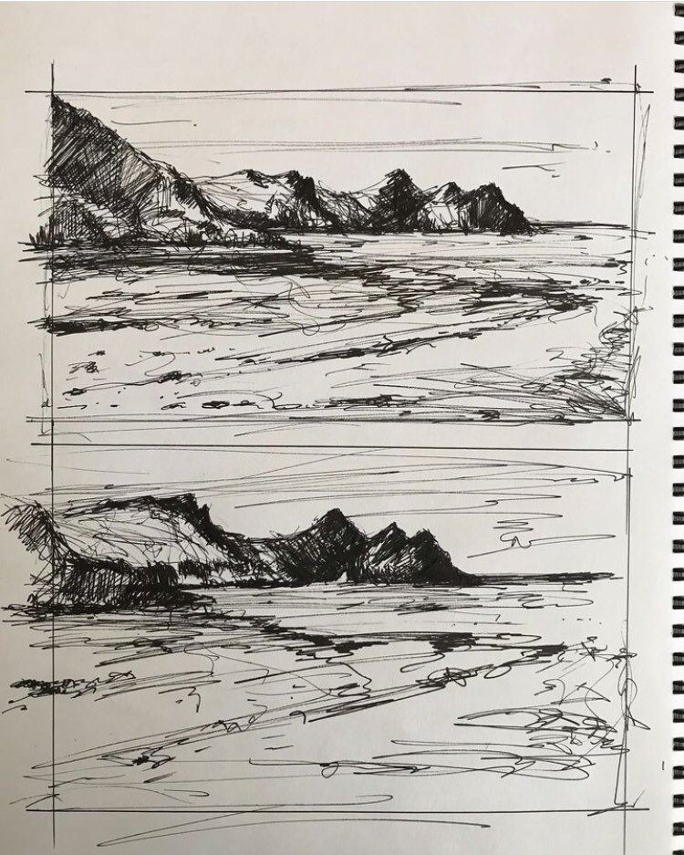 Three Cliffs Bay, Gower Coast, oil painting and sketches #threecliffsbay #gowercoast #walescoast
