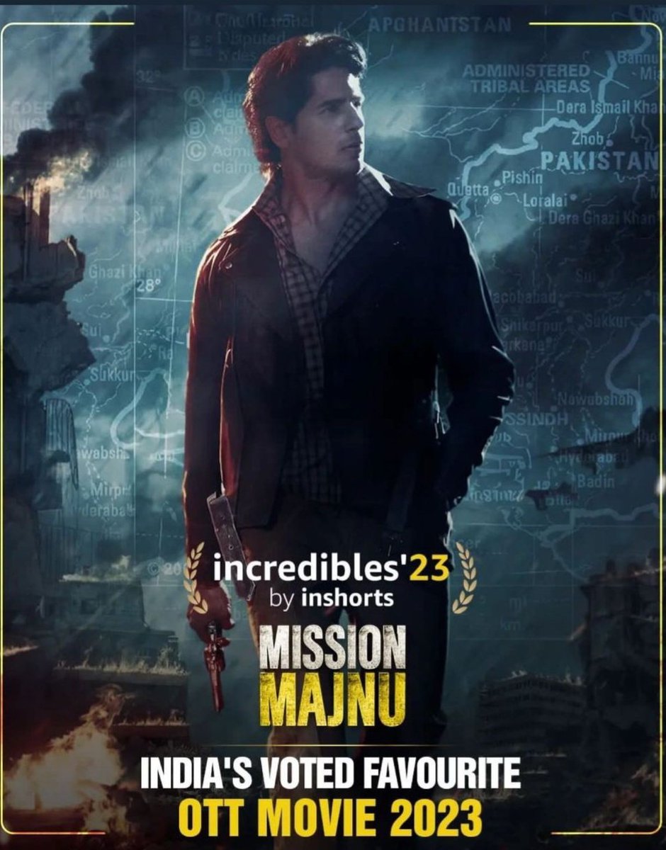 #MissionMajnu declared India's most voted favourite ott movie 2023. #SidharthMalhotra #RashmikaMandanna