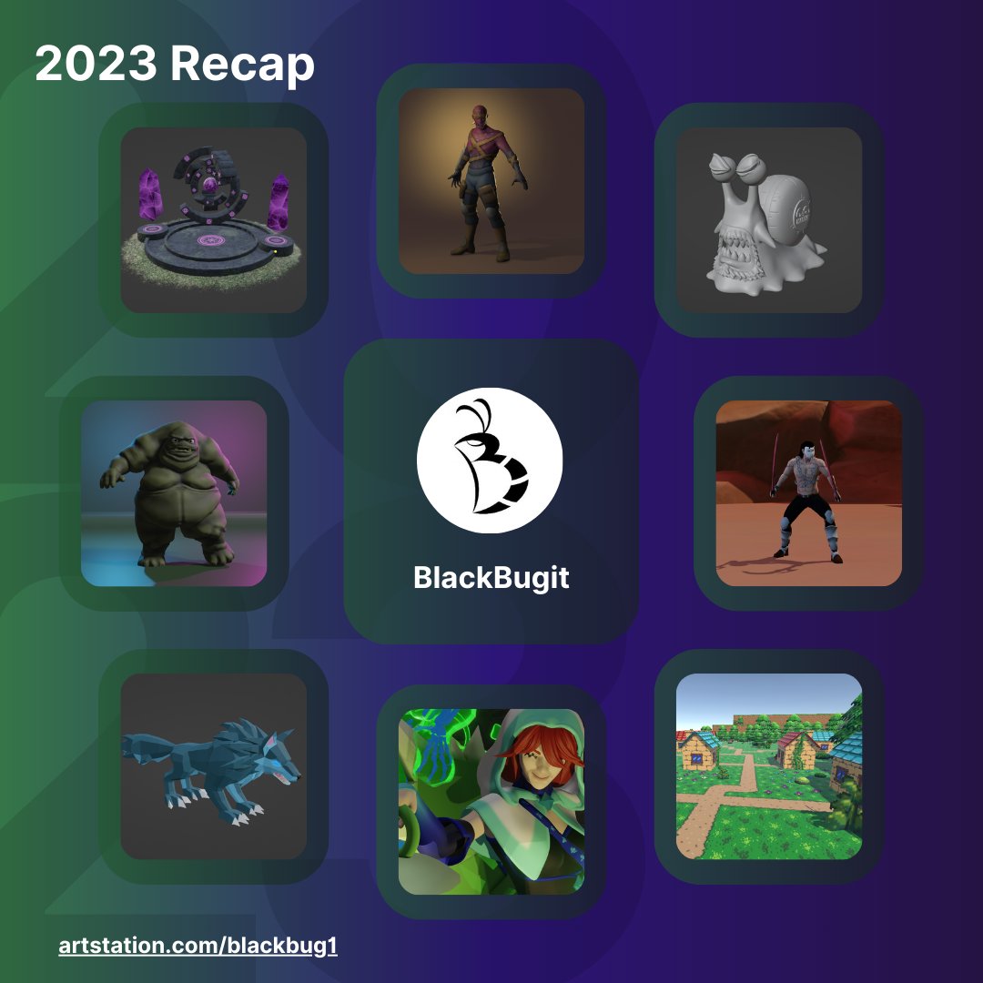 BlackBugit's tweet photo. And that's it for this year! 
Thank you all and happy new year 

Find out more about my projects in my channels

#2023Recap #HappyNewYear #HappyHolidays #3D #3dart #3Dartist #gamedev #indiegame #gamedevelopment https://t.co/BubIooZrF8