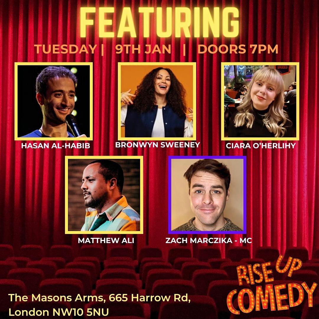 themasonsnw10's tweet photo. RISE UP COMEDY IS BACK!!🤩🤩
Hosted by the wonderful @riseupcomedylondon
Starting 2024 off with a bang! Two incredible headliners to get the year rolling🫢
@thealmurray 

@paddyisyoung https://t.co/w2uTRXyuhb