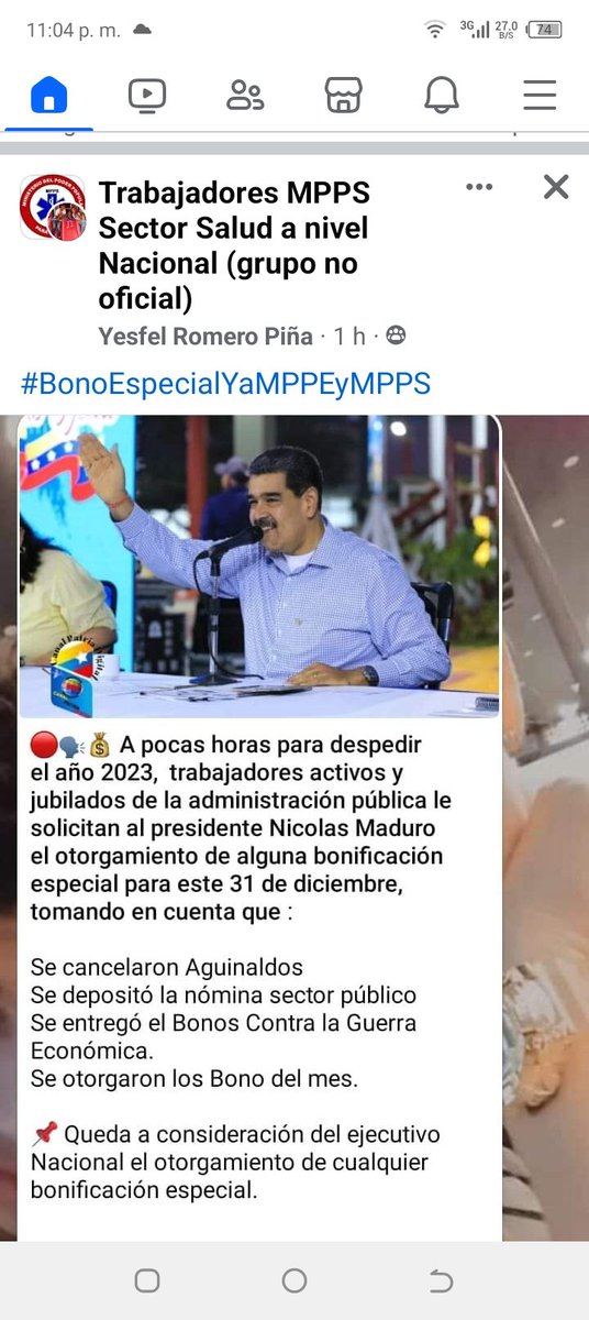 #BonoEspecialYaMpps #BonoEspecialYaSalud @NicolasMaduro vamos presidente los trabajadores de la salud no paramos y a pesar de todo hemos sido leales al pueblo. Merecemos un bono para tener comida mañana en la mesa