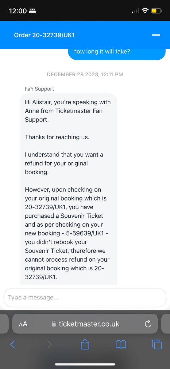 AProsser90's tweet photo. @TicketmasterCS https://t.co/UAljdE7tFZ