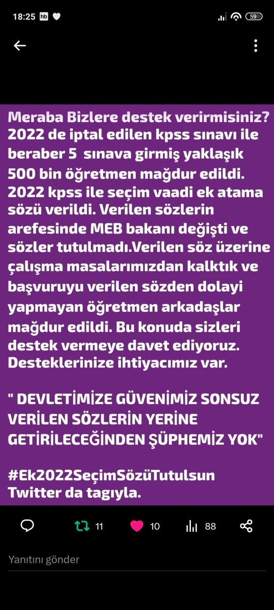 yl32405819's tweet photo. 2023 Kpss puanıyla atama takvimi açıklanırken 2022 Kpss puanıyla ek atama sözü yerine getirilmelidir.2//
@RTErdogan
@Yusuf__Tekin
@Burhan_Kayaturk
@kemalsamlioglu 
@Suat_Ozcagdas
@memetsimsek
@prof_mahmutozer
@Mustafa_Destici
@fahrettinaltun
#ReisEk2022SözünüTutar https://t.co/kXQKyCP3vT
