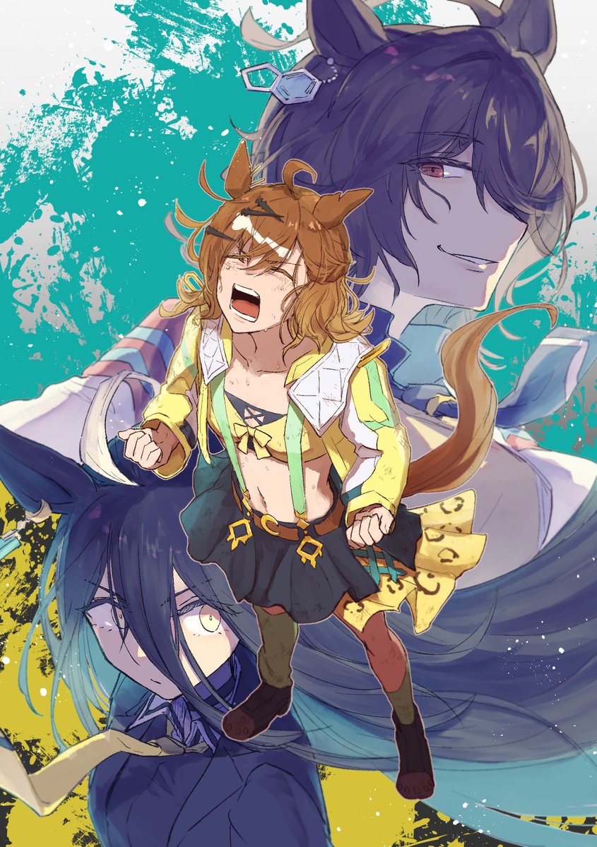 アグネスタキオン(ウマ娘) ,マンハッタンカフェ(ウマ娘) 「ウマ映画楽しみすぎる!!!!! 」|代々木のイラスト