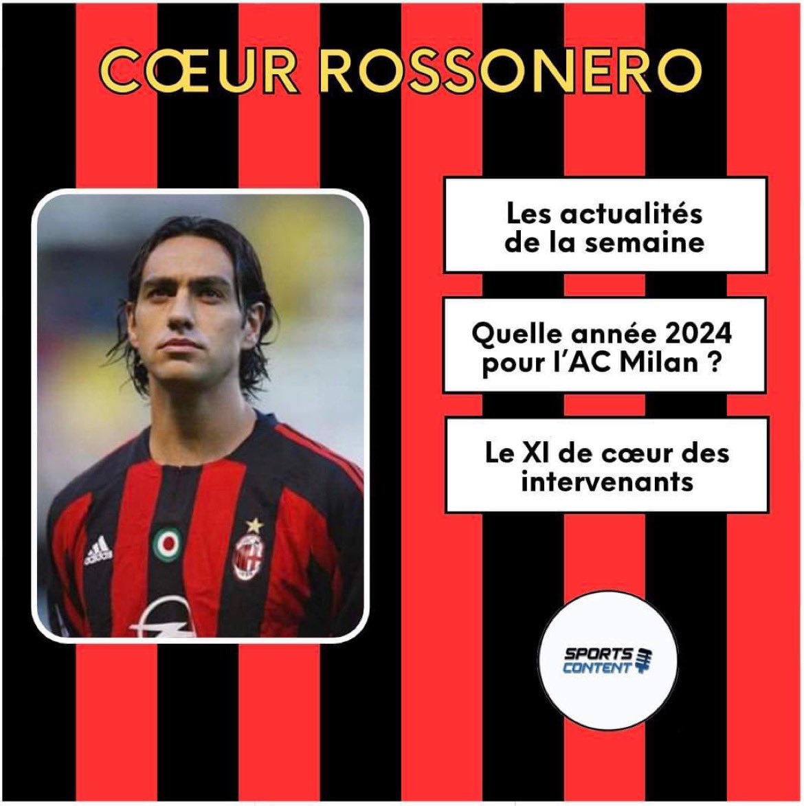 🚨 Coeur Rossonero - Épisode 16 !

- Nos vœux pour 2024 !
- Gabbia de retour !
- Clap de fin pour Diego Lopez !

2nd partie : Le XI de Coeur milanais de nos intervenants !

👉linktr.ee/coeurrossonero