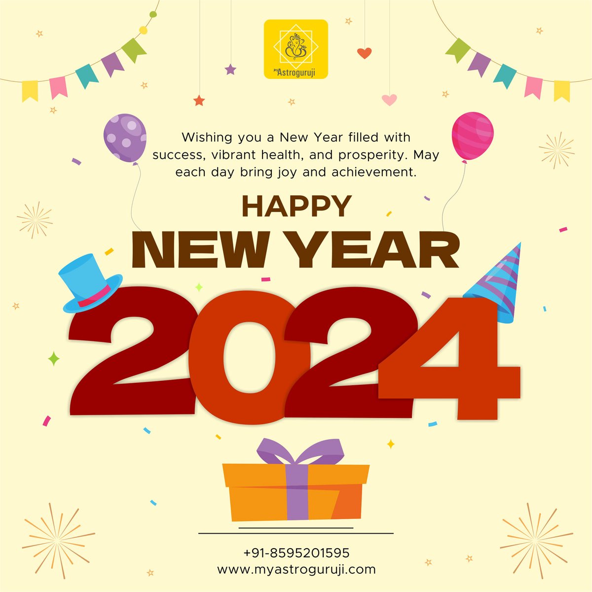 MyAstroguruji's tweet photo. Tag your best partner of the year! And wish them a happy new year 2024.

Happy New Year!!
#happynewyear #newyear2024 #health #wealth #success #prosperity #newachievements #blessedyear #astrologyconsultation #astrotips #myastroguruji https://t.co/0PLmR9ayO0