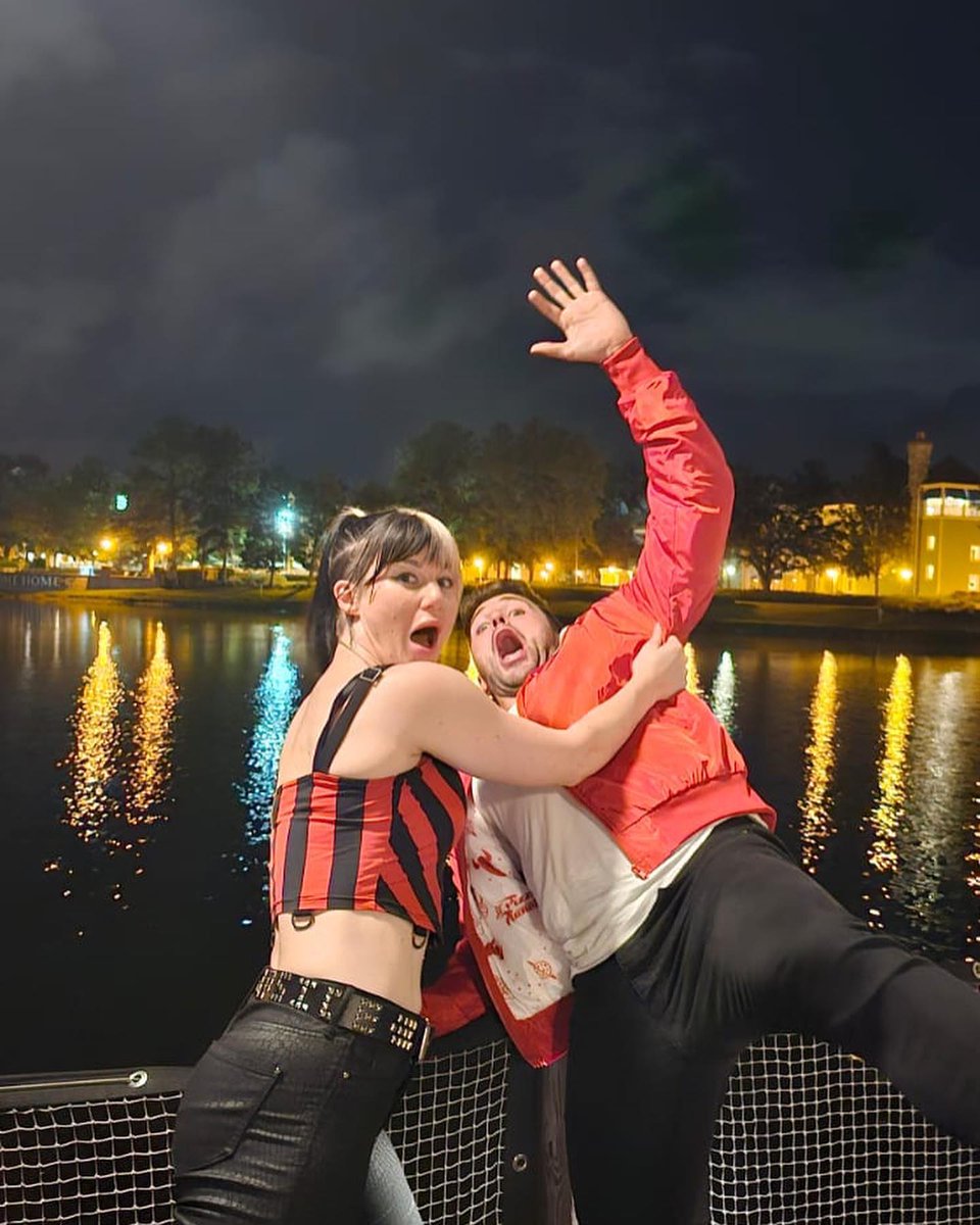 Date night last night. We had a wonderful time when she wasn't trying to murder me. as you can see.