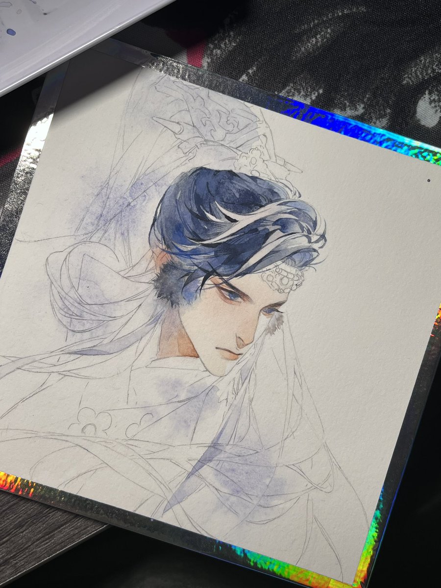 comi2218's tweet photo. 好几年没画水彩再掏出来居然比以前好看一大截…觉得自己太厉害了沉浸在自夸中，结果一下午过去也没画多少😂😂 https://t.co/ENPPC0kbJ3