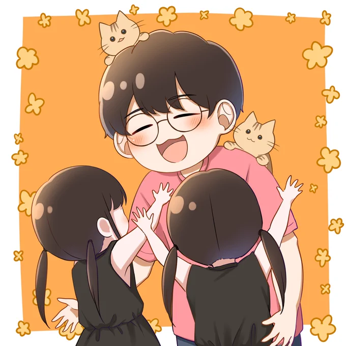 #今年も残りわずかなのでお気に入りの4枚を貼る中の人編パスカラのフラスタ用の絵が1番気に入ってる(※1枚目!合作なので一応自分が描いたとこだけ…!でも頭の上のかわいい純くんはハニーちゃん作です!) 