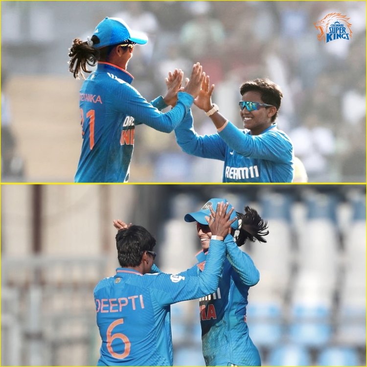 High-5⃣s from the magician, Deepti Sharma! 🥳🇮🇳

#INDWvAUSW