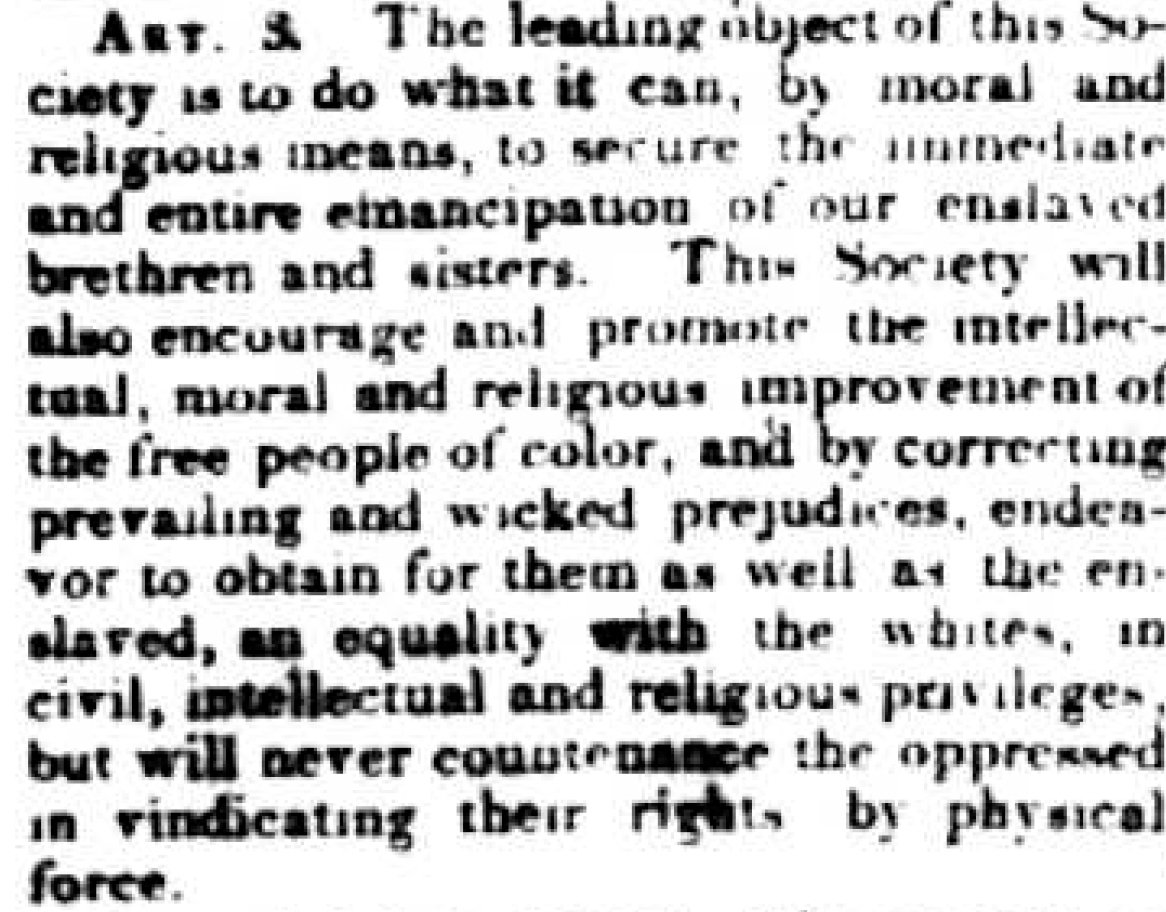 MaineWCH's tweet photo. Article 3 of the Somerset County (Maine) Anti-Slavery Convention, March 29, 1838. #mepolitics https://t.co/rDhjoV6cgl