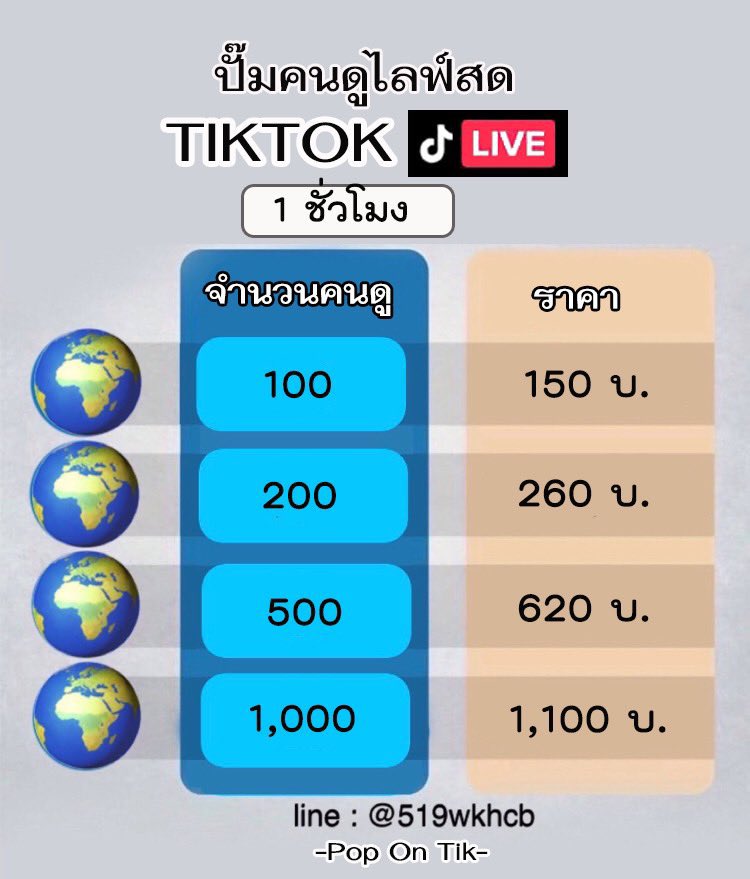 willyourun2's tweet photo. 📣บริการ ปั๊มคนดูไลฟ์สด tiktok
✅เพิ่มความน่าเชื่อถือ
✅เพิ่มยอดขายให้ร้านค้า
👉สั่งซื้อทักไลน์ : @519wkhcb
#ปั๊มวิวtiktok  #ปั๊มวิวติ๊กตอก #ปั๊มวิวไลฟ์สดtiktok #ปั๊มวิวไลฟ์tiktok #ปั๊มวิวคนดูไลฟ์tiktok  #เพิ่มคนดูไลฟ์tiktok #เบียร์เดอะวอยซ์ https://t.co/lK4bjmFfvs