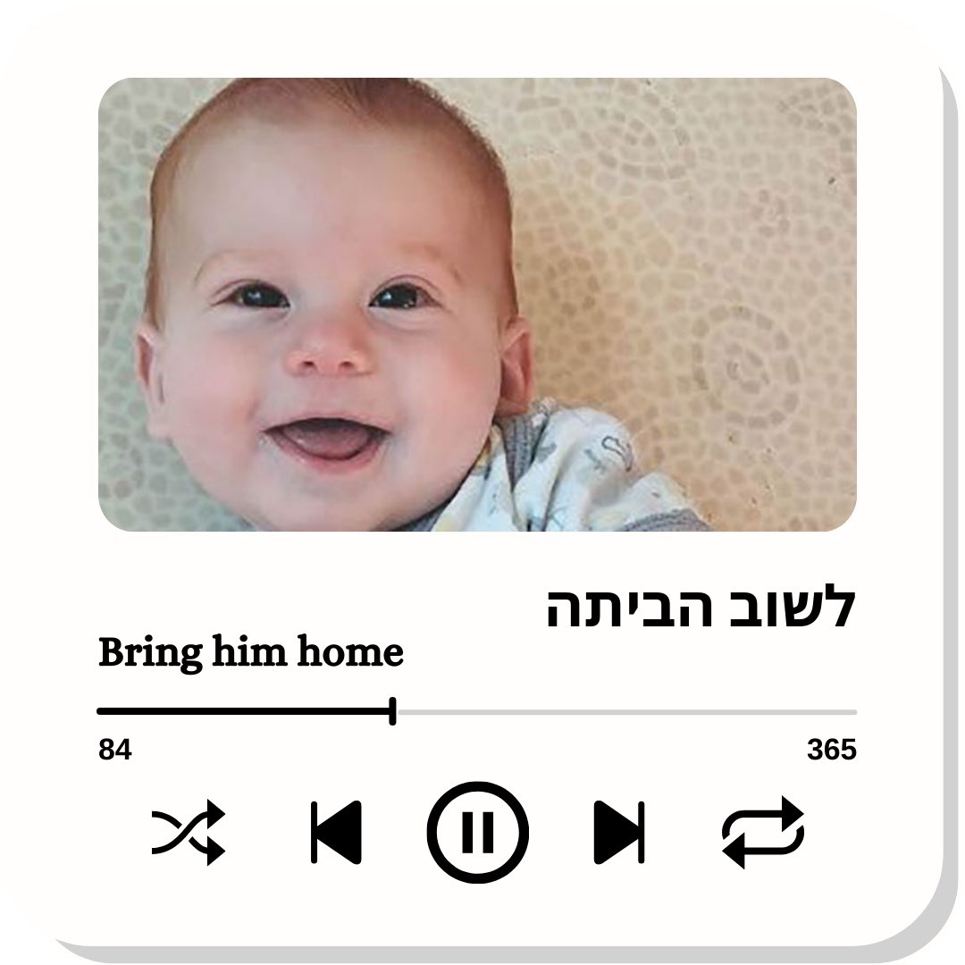 Kfir Bibas has been held by Hamas for 84 days and counting.

Don’t let him spend his first birthday as a hostage, let him celebrate his birthday and freedom with his family in Israel.

#BringThemHome #BringThemAllHomeNow